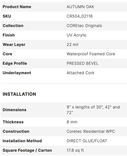 Autumn Oak LVP Flooring | COREtec